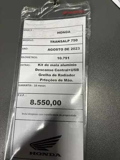 Sell Honda XL 2023 - 8550 EUR, 10729 km - AUTO.MOTO.pt