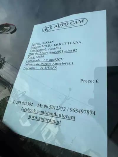 Vendo Nissan Micra 2021 - 14500 EUR, 53830 km - AUTO.MOTO.pt